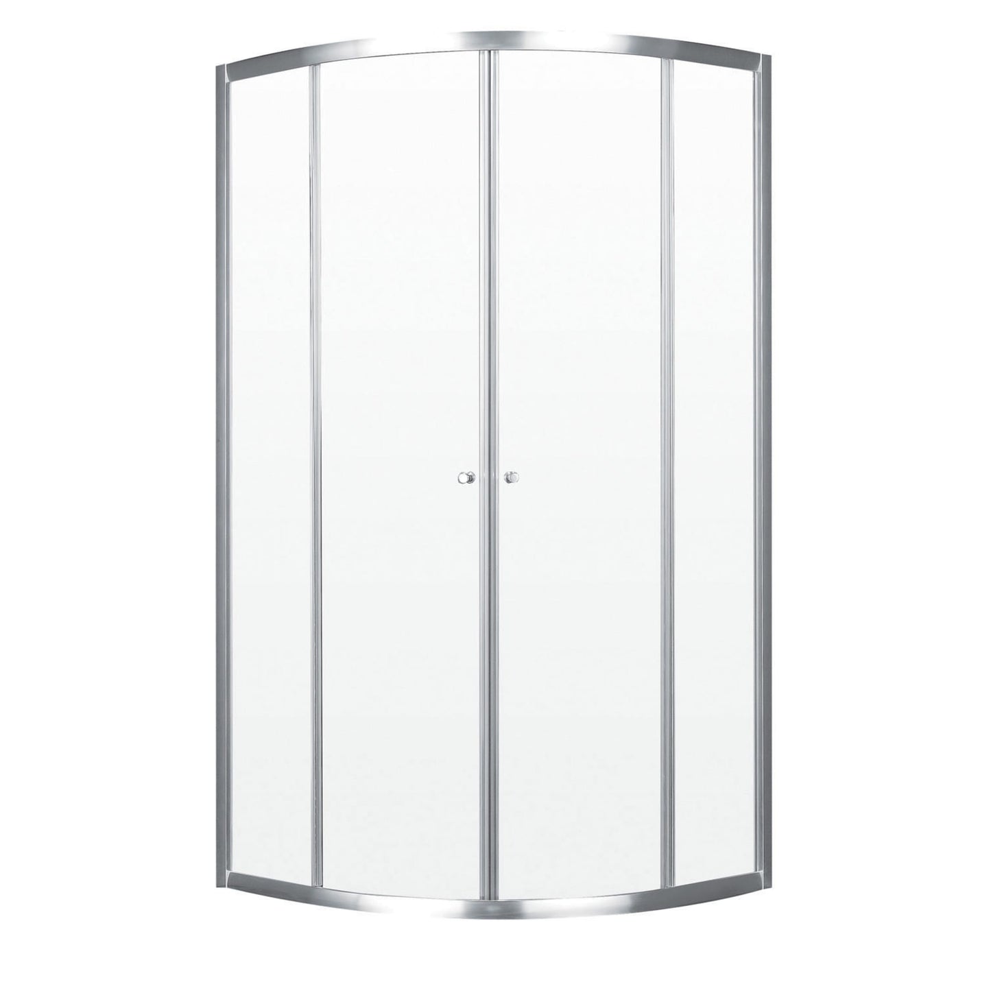 Barolo Neo-Round 36 x 36 x 36 in. 4 mm Sliding Shower Door for Corner Installation with Clear Glass in Chrome