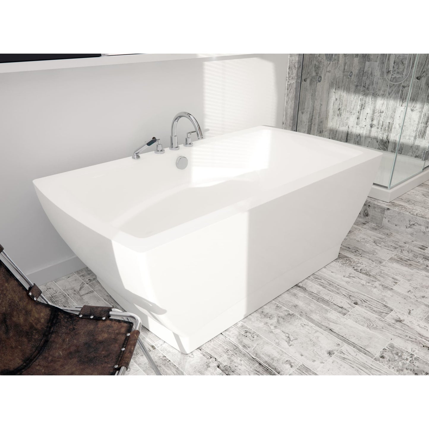 Believe 7236 Acrylic Freestanding Center Drain Activ-air Bathtub in White