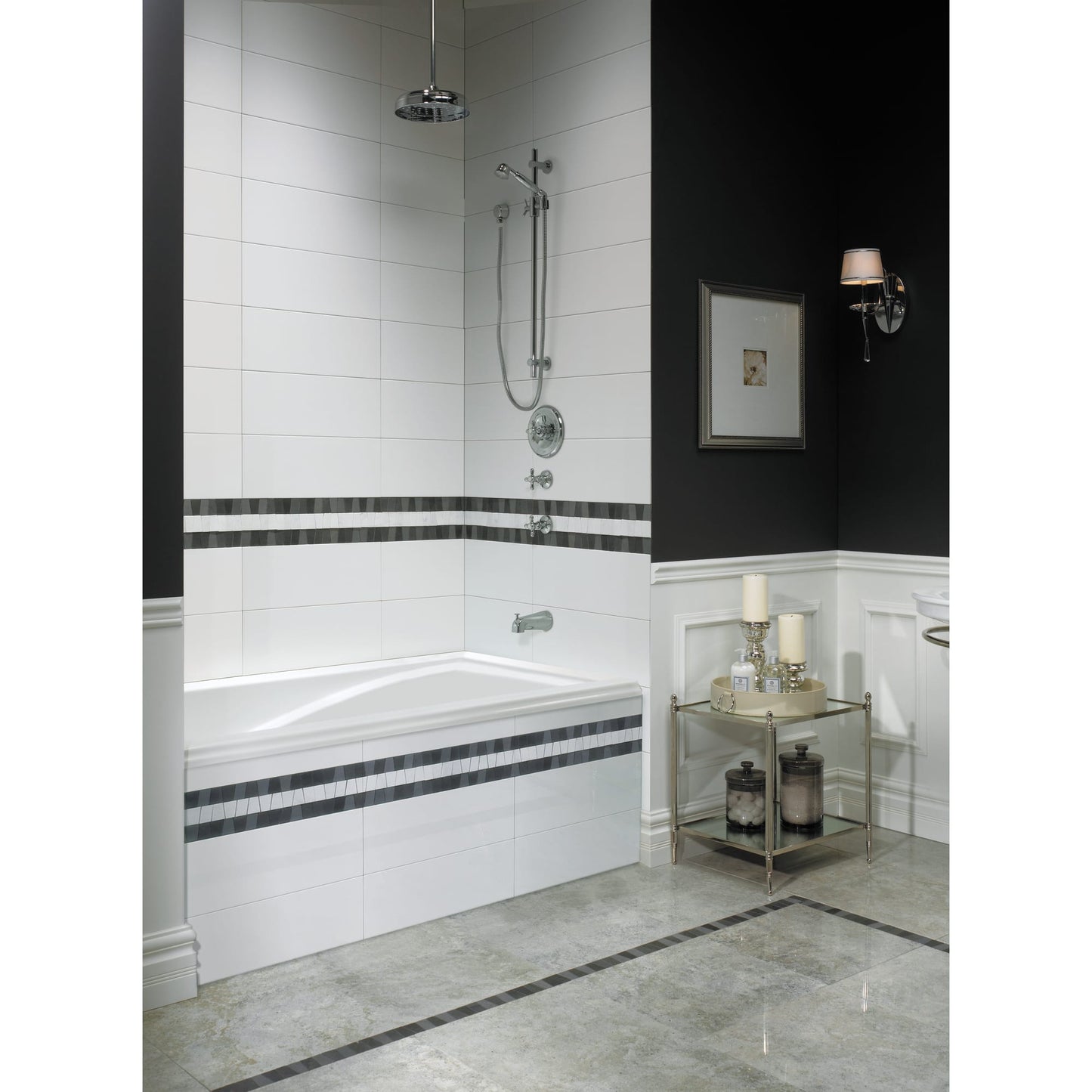 Delight 6032 Acrylic Drop-In End Drain Whirlpool, Mass-Air & Activ-air Bathtub in White