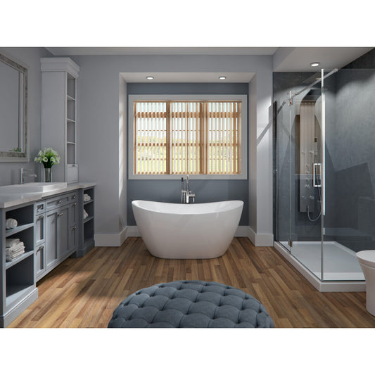 Florence F1 3266 AFR Acrylic Freestanding Center Drain Bathtub in White