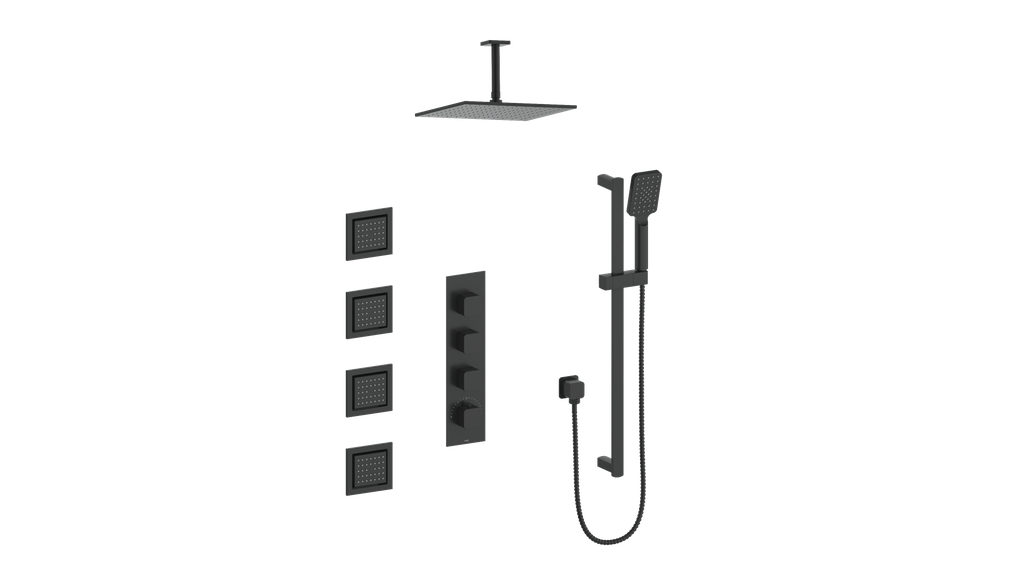 VOGT SET.NU.350.936 Niveau 3/4" High-Flow TH Shower Kit with Body Jets and 6" Ceiling Arm