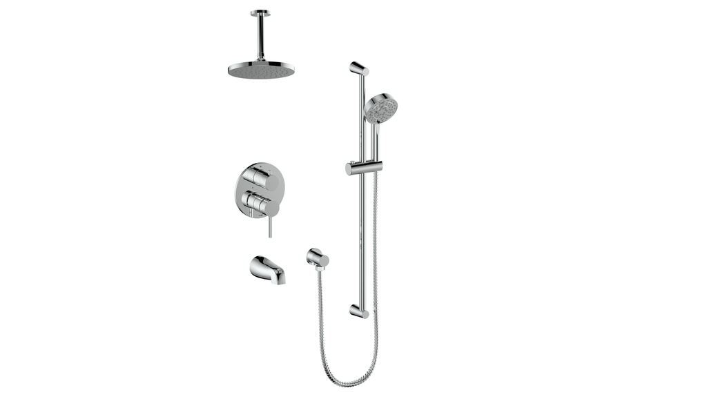 Vogt Worgl 3-Way PB Shower Kit with 6" Ceiling Arm CC