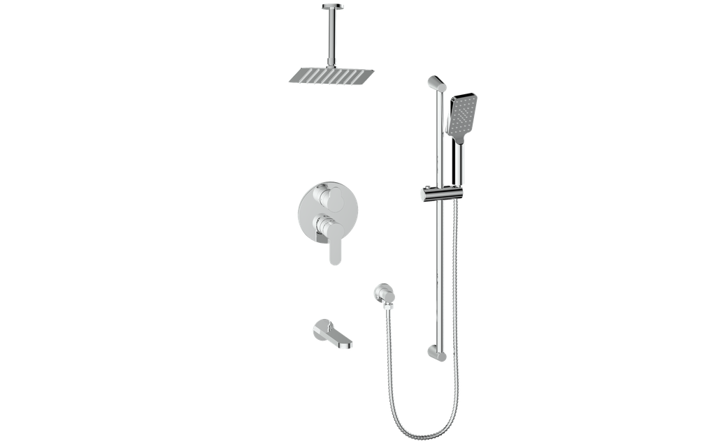 Vogt Lusten 3-Way PB Shower Kit with 6" Ceiling Arm CC