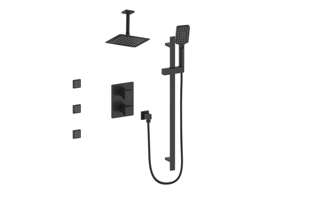 VOGT SET.KG.320.816 Kapfenberg 3-Way TH Shower Kit with Body Jets and 6" Ceiling Arm