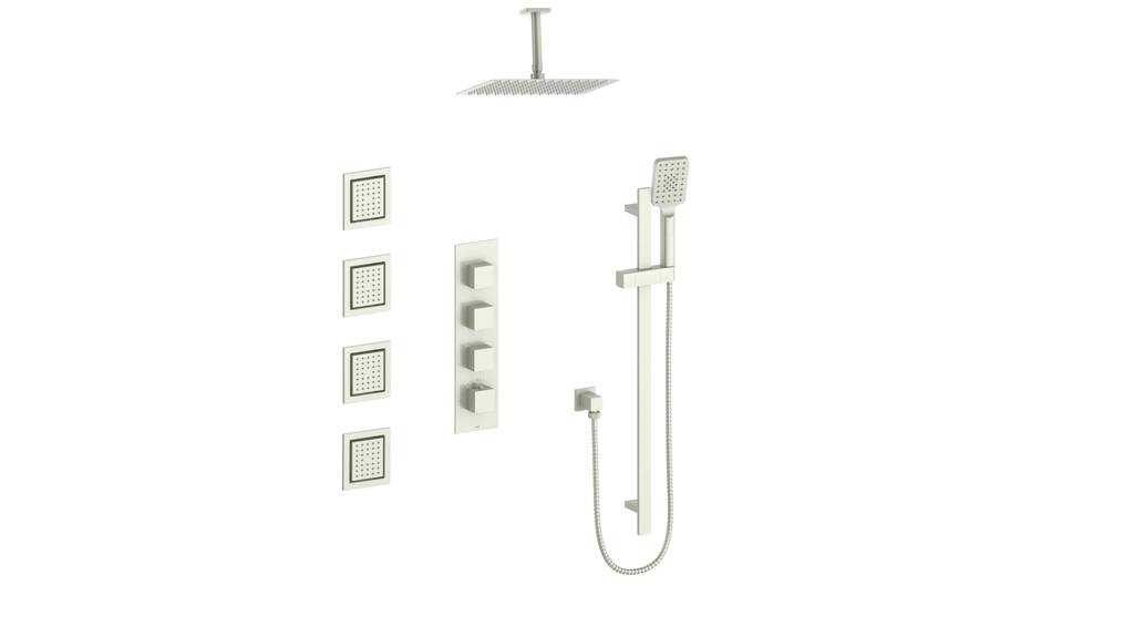 VOGT SET.KG.350.936 Kapfenberg 3/4" High-Flow TH Shower Kit with Body Jets and 6" Ceiling Arm