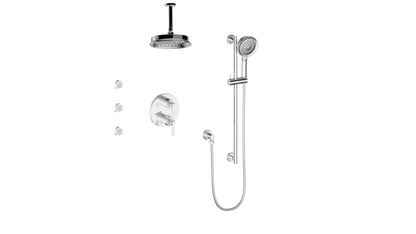 VOGT SET.Z1.320.816 Zehn 3-Way TH Shower Kit with Body Jets and 6" Ceiling Arm