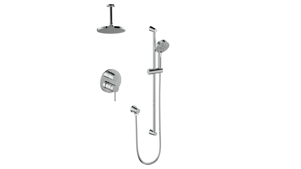 Vogt Worgl 2-Way PB Shower Kit with 6" Ceiling Arm CC