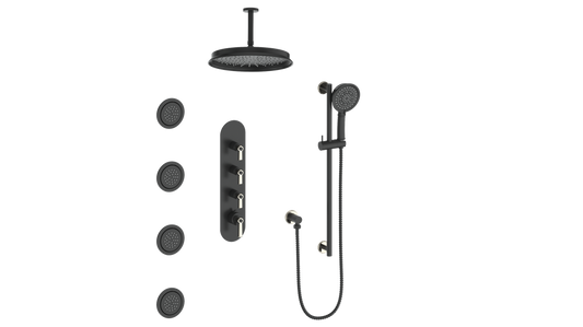 VOGT SET.Z1.350.936 Zehn 3/4" High-Flow TH Shower Kit with Body Jets and 6" Ceiling Arm