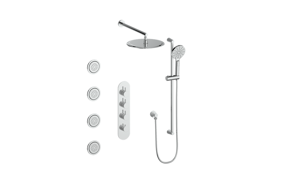 Vogt Worgl 3/4" High-Flow TH Shower Kit with Body Jets CC