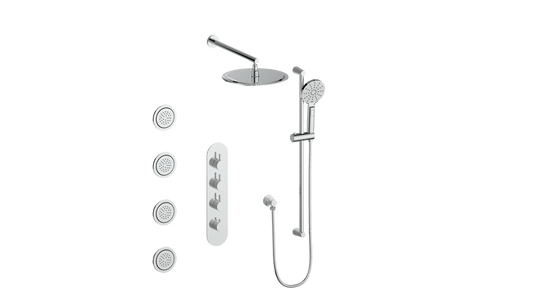 Vogt Worgl 3/4" High-Flow TH Shower Kit with Body Jets CC
