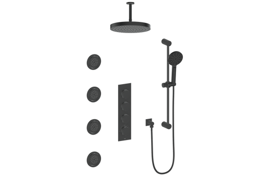 VOGT SET.M1.350.936 Mond 3/4" High-Flow TH Shower Kit with Body Jets and 6" Ceiling Arm