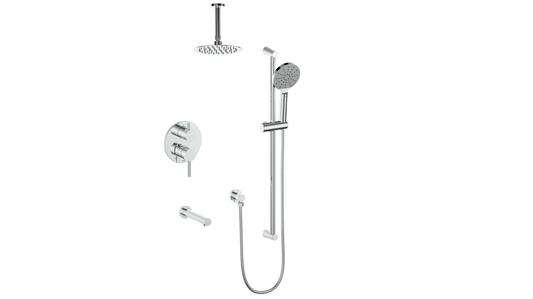 Vogt Worgl 3-Way PB Shower Kit with 6" Ceiling Arm CC