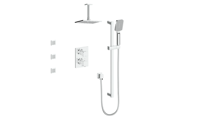VOGT SET.NU.320.816 Niveau 3-Way TH Shower Kit with Body Jets with 6" Ceiling Arm