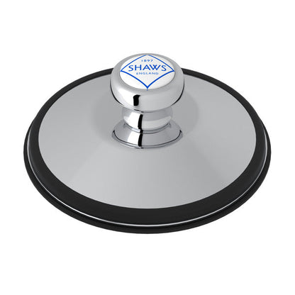 SHAWS 745 Disposal Stopper with Logo Branded White Porcelain Pull Knob