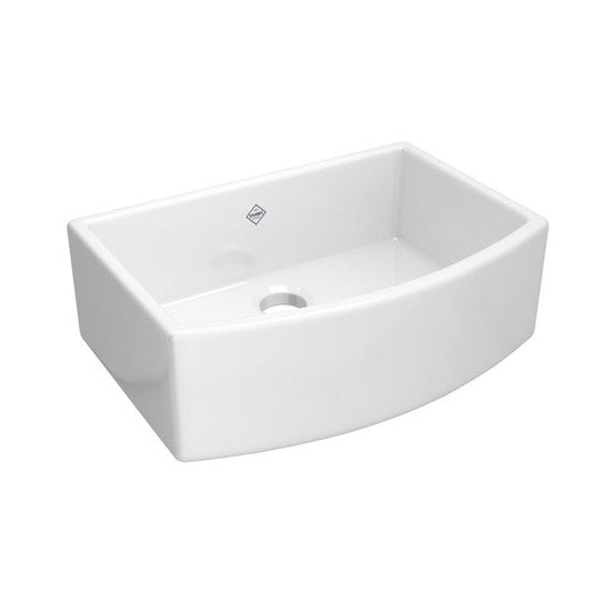 SHAWS RC3021 Classic Waterside Single Bowl Bowed Farmhouse Apron Front Fireclay Kitchen Sink