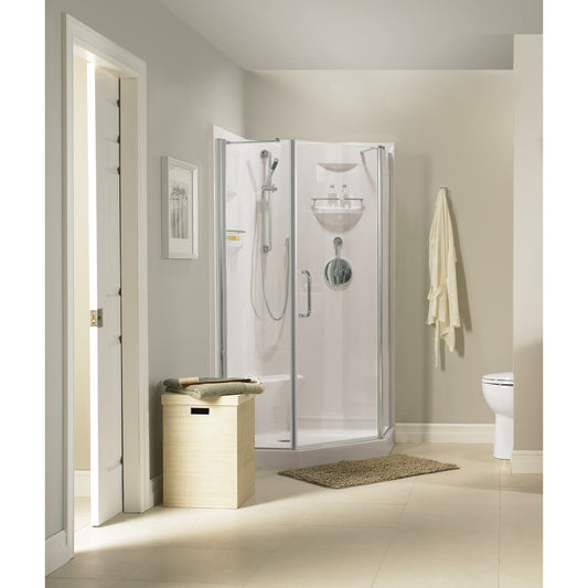 Lauzanne 38 x 38 x 71 in. 6 mm Pivot Shower Door for Corner Installation with Clear glass in Chrome