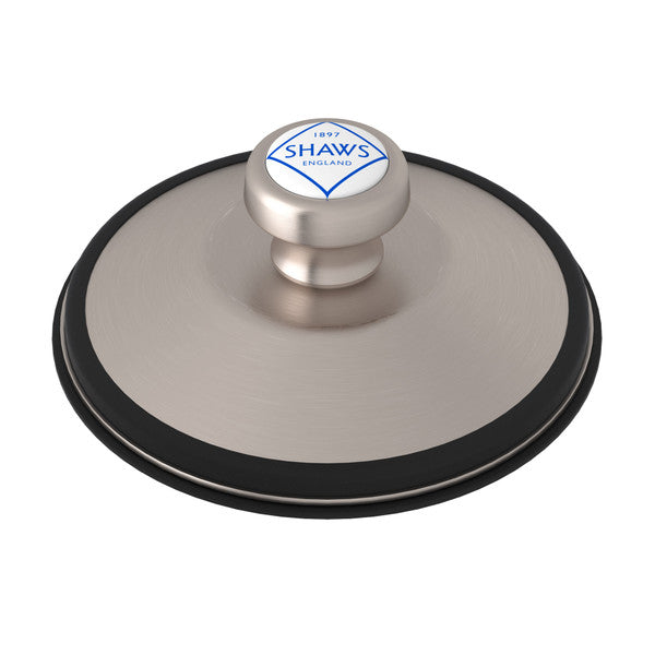 SHAWS 745 Disposal Stopper with Logo Branded White Porcelain Pull Knob