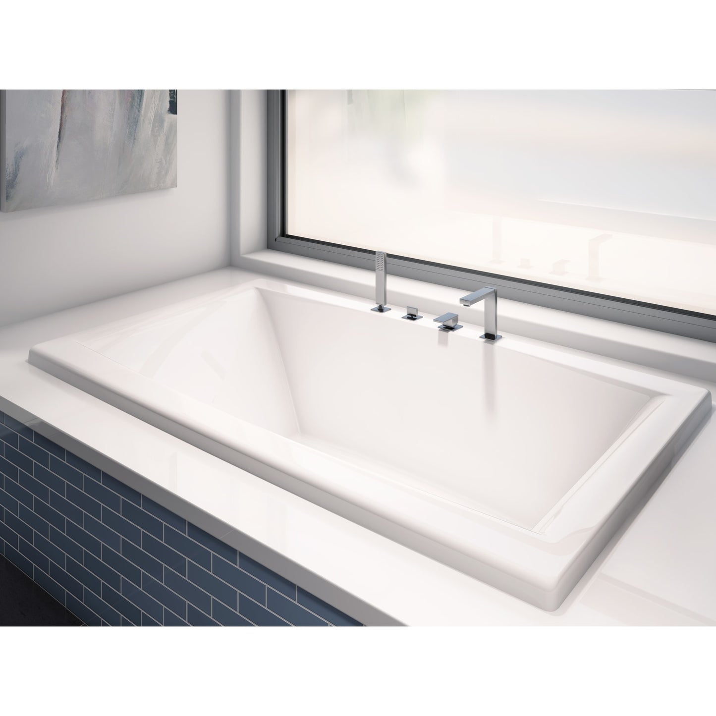Jade 7238 Acrylic Drop-In Center Drain Mass-Air Bathtub in White