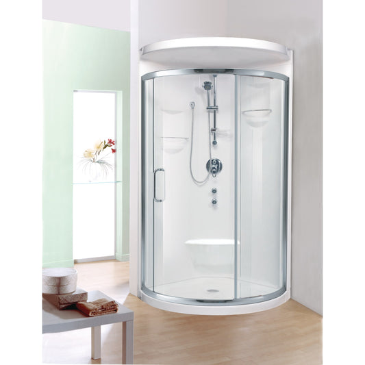 Nice 32 x 32 x 71 in. 6 mm Sliding Shower Door for Corner Installation with Clear glass in Chrome