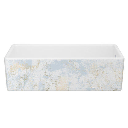 SHAWS MS3618 36 Inch Shaker White Single Bowl Apron Front Fireclay Kitchen Sink With Patina Design
