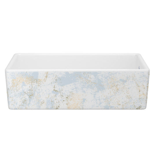 SHAWS MS3618 36 Inch Shaker White Single Bowl Apron Front Fireclay Kitchen Sink With Patina Design