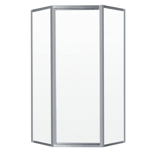Ovada Neo-Angle 38 x 38 x 70 in. 4 mm Pivot Shower Door for Corner Installation with Clear Glass in Chrome