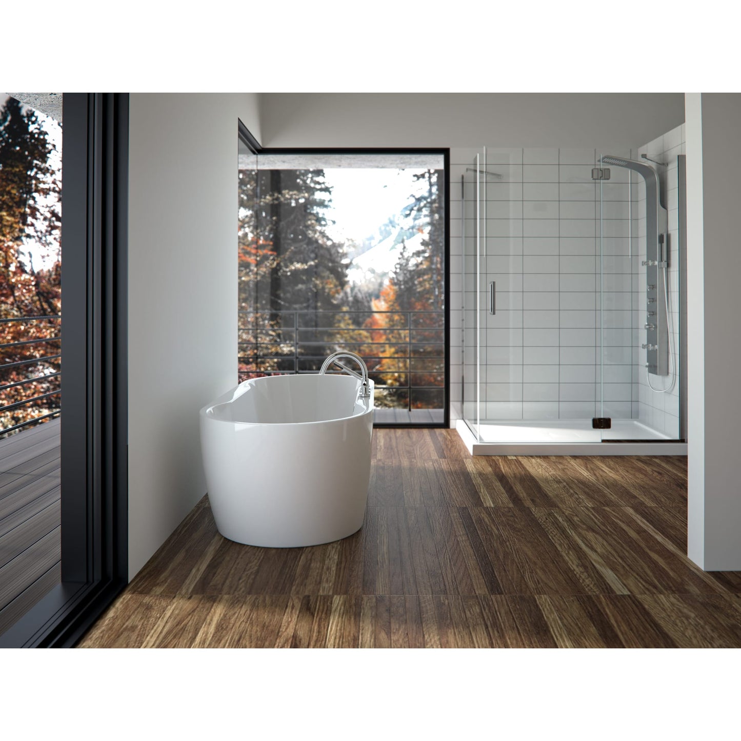 Berlin F1 3260 AFR Acrylic Freestanding Center Drain Bathtub in White