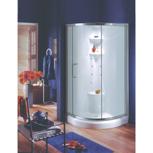 Cologne 36 x 36 x 71 6 mm Sliding Shower Door for Corner Installation with Clear glass in Chrome