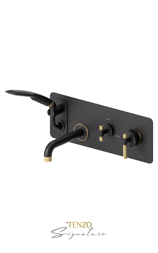 TENZO BET73-F Wall Mount Tub Faucet With Retractable Hose  Bellacio-F