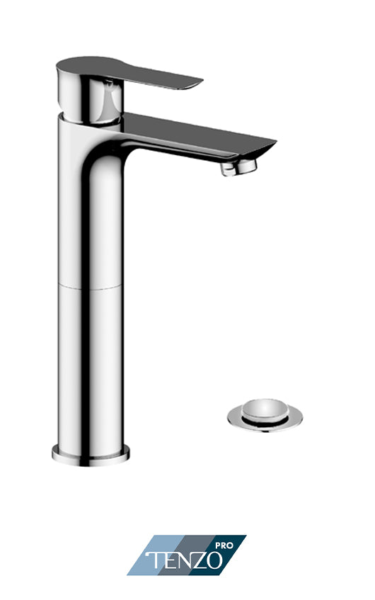 TENZO GA12H-P Galia Single Hole Tall Lavatory Faucet With (Overflow) Drain