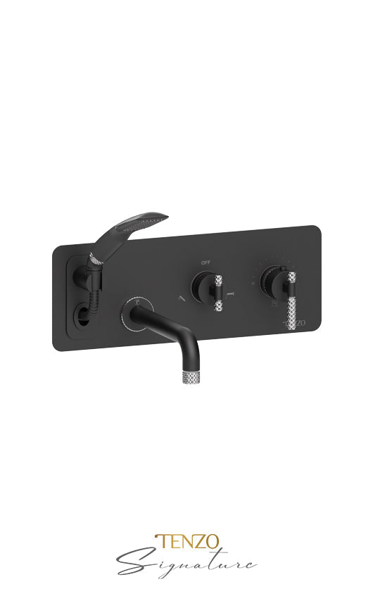 TENZO BET73-C Wall Mount Tub Faucet With Retractable Hose  Bellacio-C