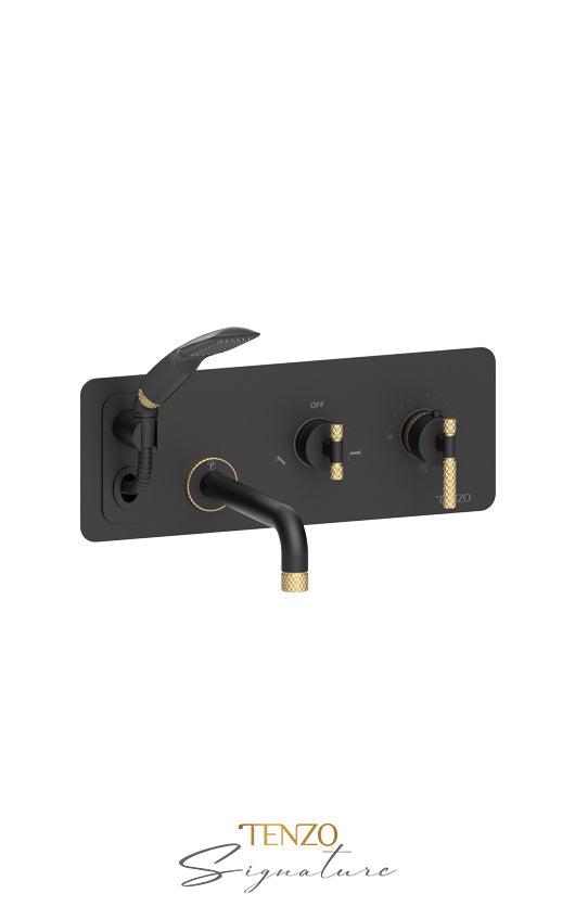 TENZO BET73-C Wall Mount Tub Faucet With Retractable Hose  Bellacio-C