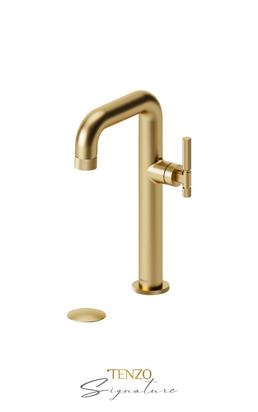 TENZO BE10H-F-W Tall Single Lavatory Faucet With (W/O Overflow) Drain Bellacio-F