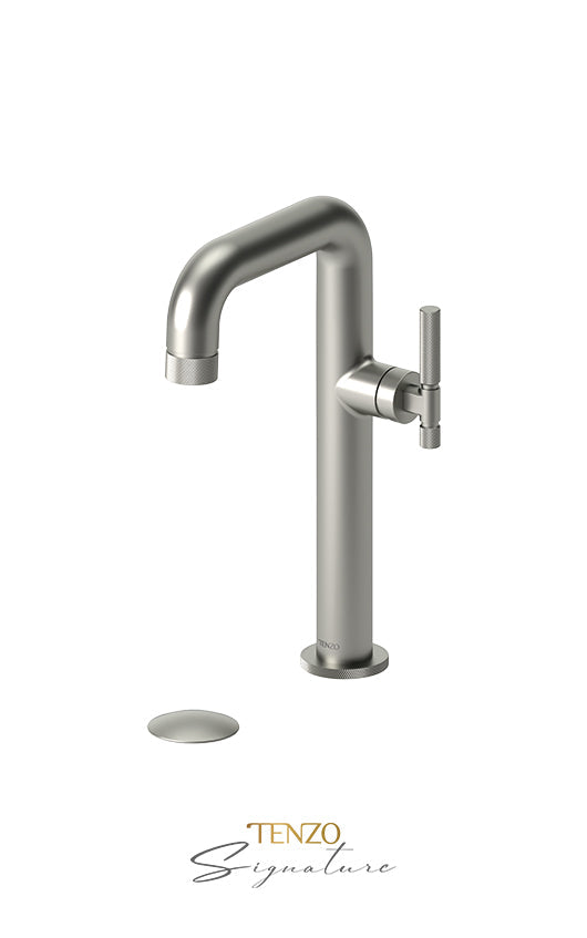 TENZO BE10H-F-P Tall Single Lavatory Faucet With (Overflow) Drain Bellacio-F