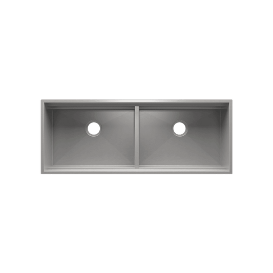 HOME REFINEMENTS 005512 Undermount Double Bowl Kitchen Sink, L24"X18"X10" R24"X18"X10"