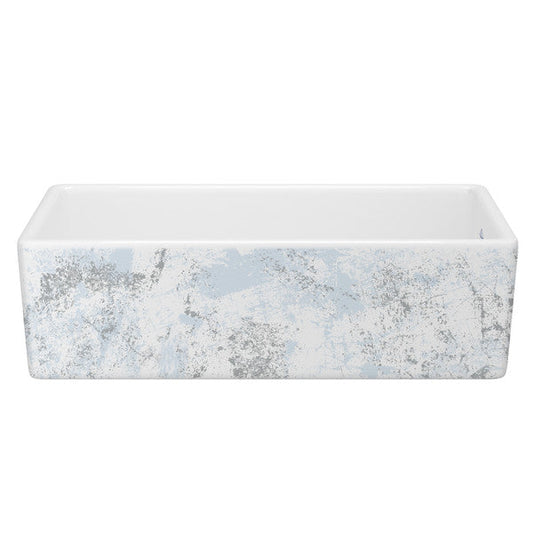 SHAWS MS3618 36 Inch Shaker White Single Bowl Apron Front Fireclay Kitchen Sink With Patina Design